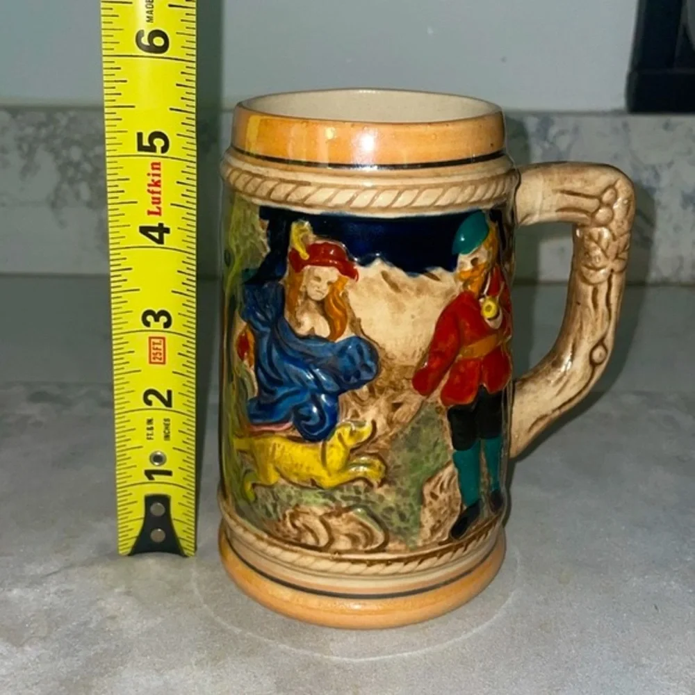 Vintage Lot of 3 Beer Steins Made in Occupied Japan Tavern Dog Mountain Scenes - Picture 14 of 16